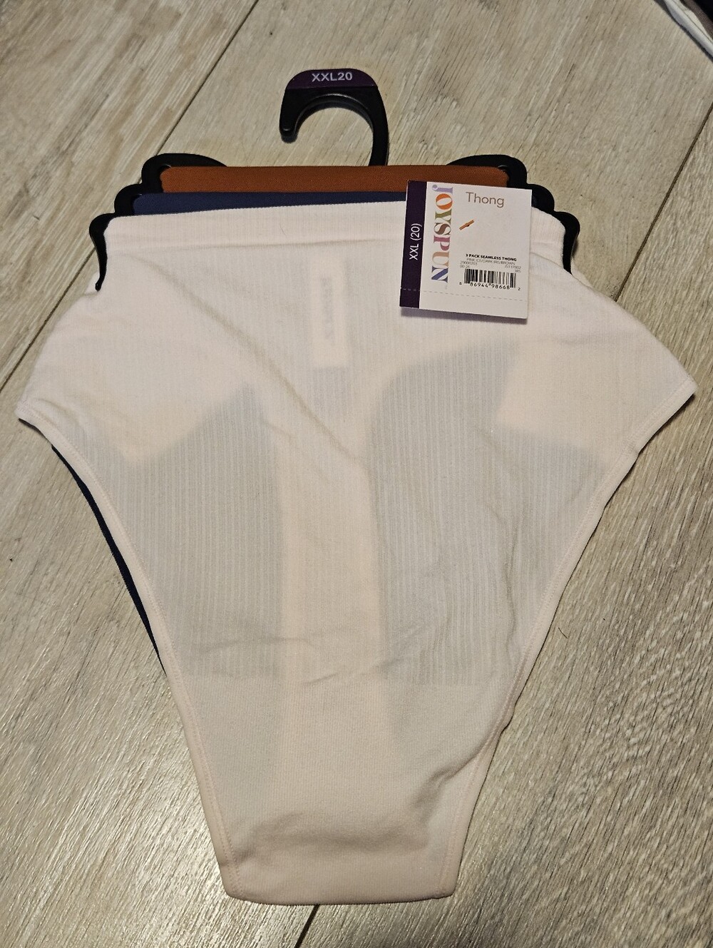 Joyspun Womens 3 Pack Seamless Thongs Size XXL (20) NWT Pink Ice/Dark Iris/Brown